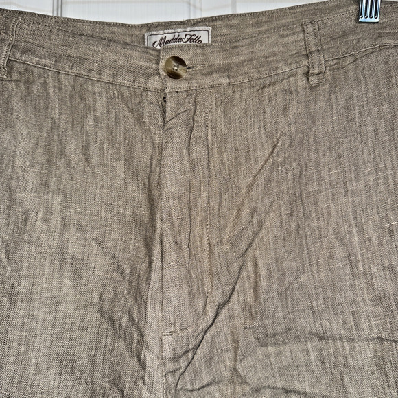 Madda Fella Key West Men's 100% Linen Shorts Brown Chino Slash Pockets Size 38 - Picture 5 of 14